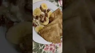 Блины с медом # грецким орехом# бананом# творогом