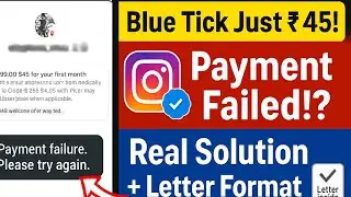 Instagram Blue Tick Payment Failed? | Meta Verified Kaise Kare | Payment Error Solution 2025