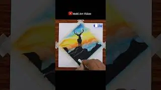 Drawing with oil pastel / Scenery drawing easy / #shorts