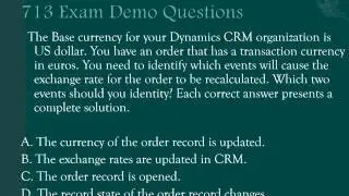 ExamUnion Microsoft Dynamics CRM 2016 Sales MB2-713 Exam Questions