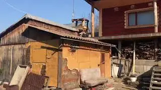 Очищение бруса от краски