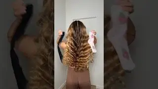Nylon or Fuzzy? #curls #hairstyle #hairtok #beautifulcurls #longhair #heatlesscurls #hairstyling
