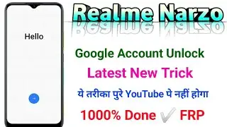 Realme Narzo RMX3430 Frp Bypass | Realme Narzo Google Account lock kaise tode without Computer ✅