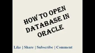 1. DBMS | How to open Database in oracle