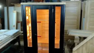 Двухместная кедровая тонированная ИК-сауна премиум-класса с керамическими нагревателями