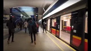 Poland, Warsaw, metro ride from Wilanowska to Kabaty + walk to TESCO, 2X elevator