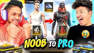 FREE FIRE NOOB TO PRO IN 8 MINS I BOUGHT ALL ITEMS FOR 15,000 DIAMONDS 😍 RICHEST ID -GARENA FREEFIRE