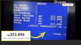 CARA BAYAR TAGIHAN SHOPEEPAYLATER - DI ATM BRI