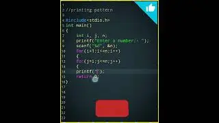 #78🖥🖲C Pattern Program🖥 C Language Tutorial👨‍🏫📂📓