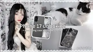 iPhone 17 unboxing 🖤📱(Black) 256 gb, aesthetic iOS customization, phone case decoration, camera test