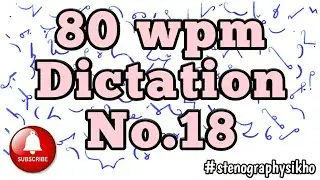80 WPM English Dictation | 80 Speed English Dictation | English Shorthand 80 wpm | 
