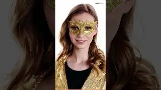 Venezianische Maske mit Muster gold | dressforfun
