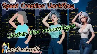Under the moonlight | Speed Creation Workflow | Krita+Photoshop
