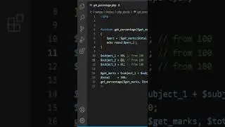 Find percentage of three subjects  - PHP script 