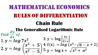 Rules of Differentiation  - The Generalised Logarithmic Function Rule (Chain Rule)