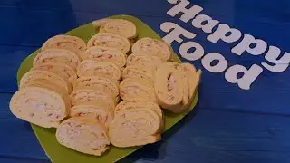 Простой рецепт ЯИЧНОГО РУЛЕТА с сыром и чесноком.