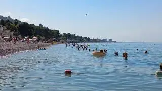 Пляж отелей Нарт, Челюскинцев. Гагра. 2024