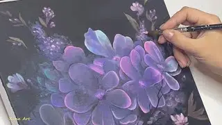 Apple Blossoms Painting / Acrylic Painting Step by Step #217