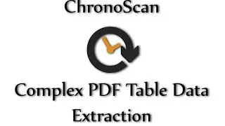 Complex PDF Table Data Extraction and XML Export on ChronoScan
