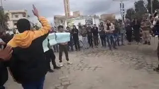 Civilians in Bosra (aka Busra al-Sham) took to the streets to protest against #SAA