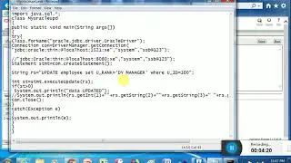 java program to update record in Oracle database table