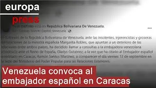 Venezuela convoca al embajador español en Caracas