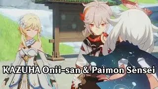 Paimon called sensei by Kazuha that being called onii-san by Hu Tao