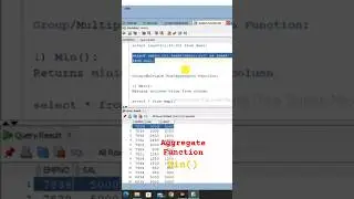 Aggregate/Group Function in SQL | Min Function in SQL