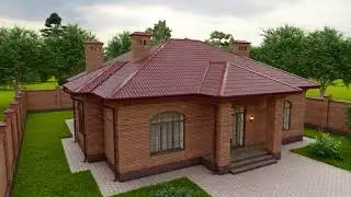 Проект одноэтажного дома с терассой 166 м2