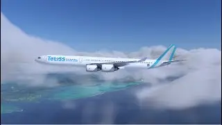 X-Plane 11 - Toliss A340-600 on approach to Mauritius