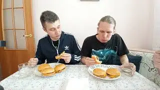 Заруба. Съели 10 чизбургеров за раз🍔