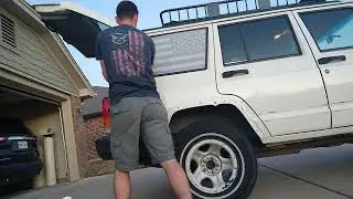 Install Xplore Offroad American Flag window decal for Jeep Cherokee XJ