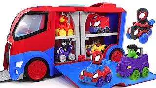 Marvel Spidey & His Amazing Friends Spider-Man Web Transporter! Transform! | DuDuPopTOY
