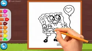 Drawing And Coloring For Kids With Spongebob SquarePants And Balloon