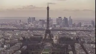 timelapse sequence of paris france the eiffel tower before the sunset