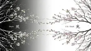 Life and Death 4K Wallpaper & Screensaver | Black and White Minimalist Background (No Sound)
