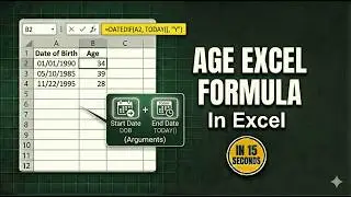 How to Calculate Age from Date of Birth in Excel | DATEDIF Formula | Excel Tutoring 2026