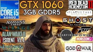 GTX 1060 (3GB) + i5 10400 & 24GB Ram - Test In 12 Games In 2024 !