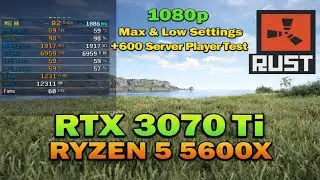 Rust FPS Test | RTX 3070 Ti | 1080p Max vs Low | +600 Players