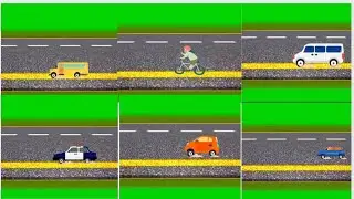Road traffic animation green screen / 6 animation road traffic