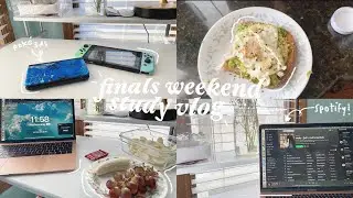 finals weekend vlog (lots of studying, impulsive bang cutting, yummy food, and more!)