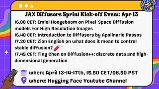 JAX Diffusers Community Sprint Talks: Day 1