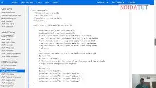 Static Class, Block, Methods and Variables