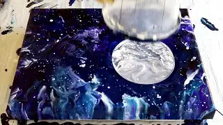 (931) THE MOON🌜~ Acrylic Pour Painting ~