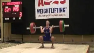 19 Year Old Chris Kamp C&J 145KG (319LB) @ 75KG (165LB)