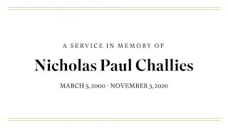 Nicholas Challies Memorial Service