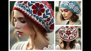 Nice looking beret model knitted with wool (share ideas)#design #crochet #knitting