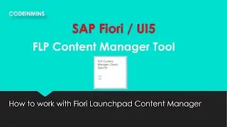 Part 1 - Fiori Launchpad Content Manager Tool