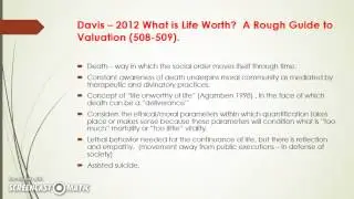 The Value of Life Part 1