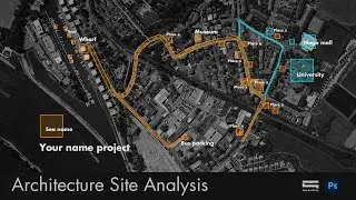 Architecture Site Analysis by Map Image and Photoshop (Phân tích khu đất với ảnh Google Map)